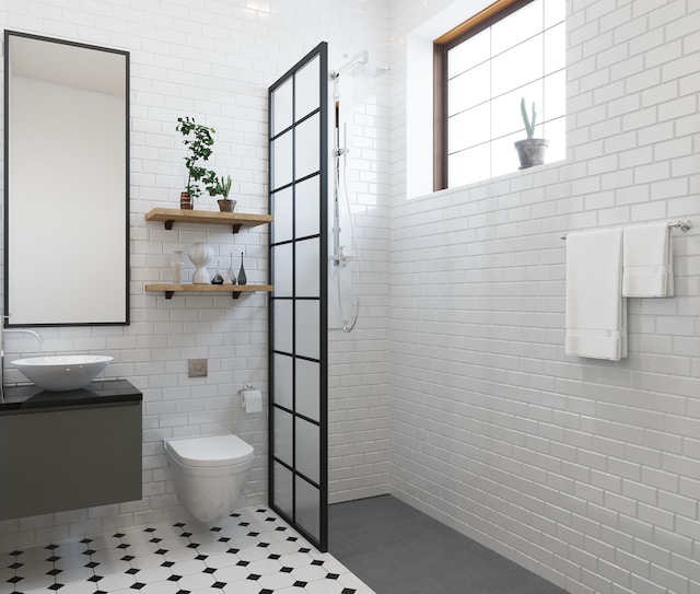 Black and white bathroom