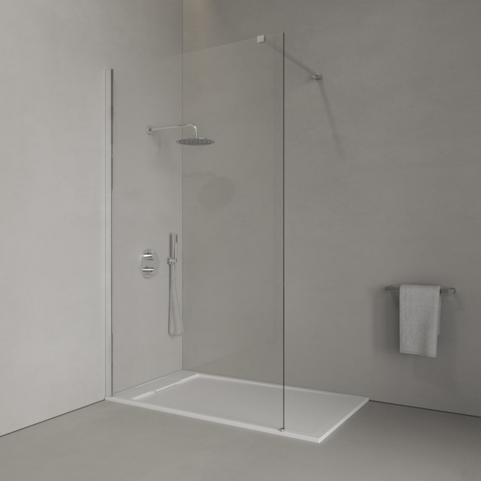 Modern Chrome Shower Screen Glass