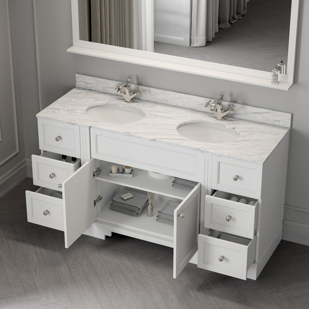 Grosvenor Matte White Vanity Unit Drawers