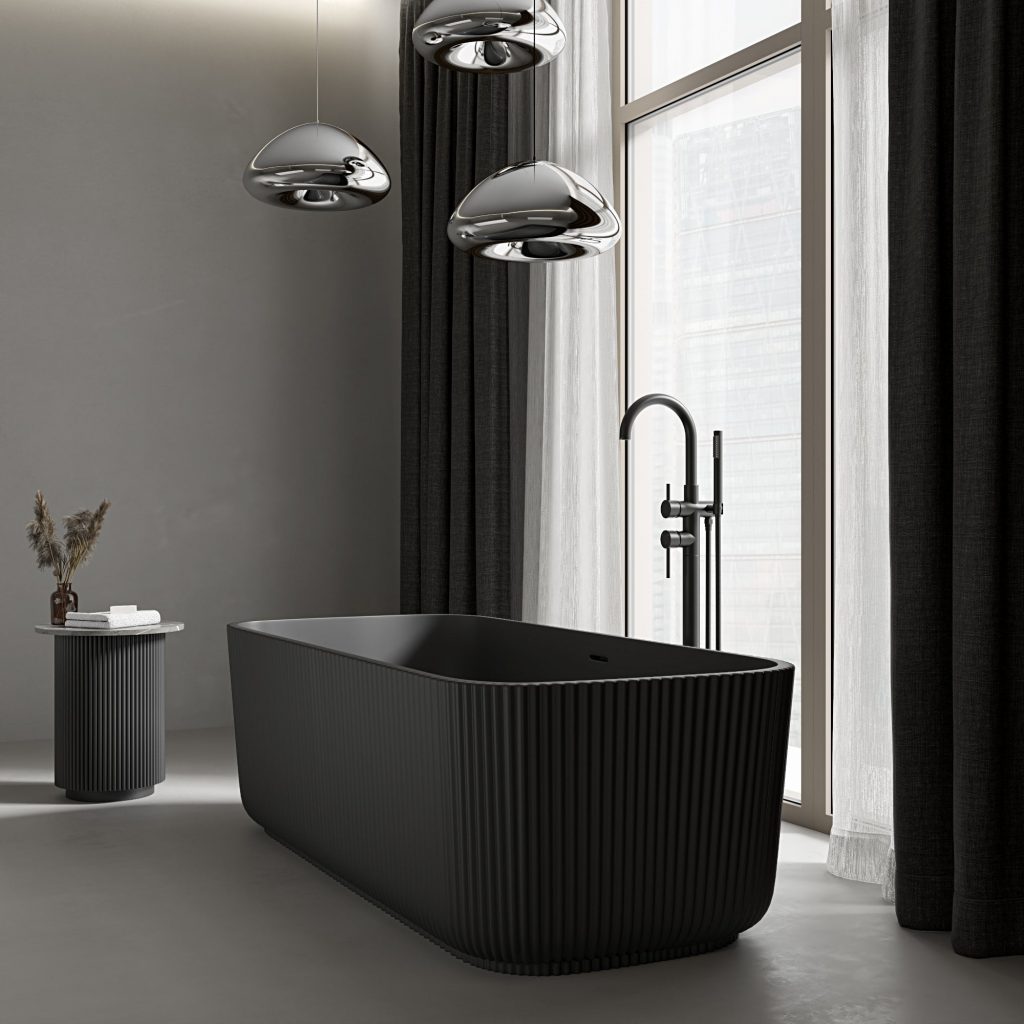 Black stone bath