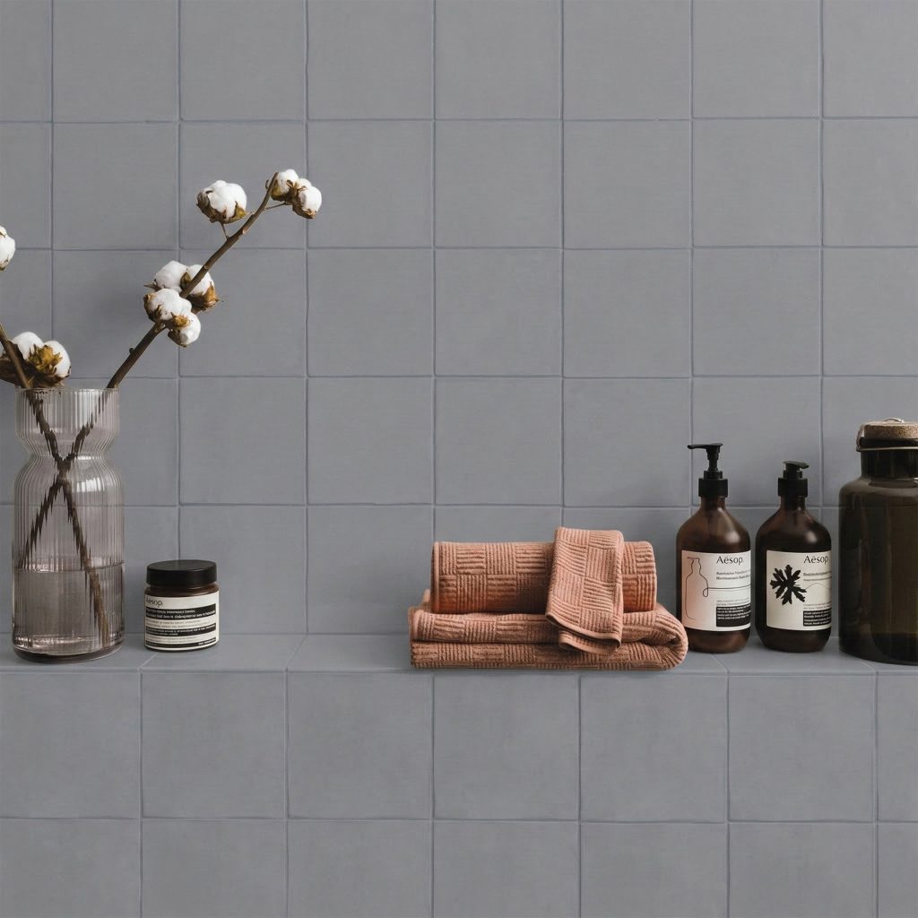 Cool Grey Gloss - Vivid Smooth Ceramic Wall Tile 130 x 130mm