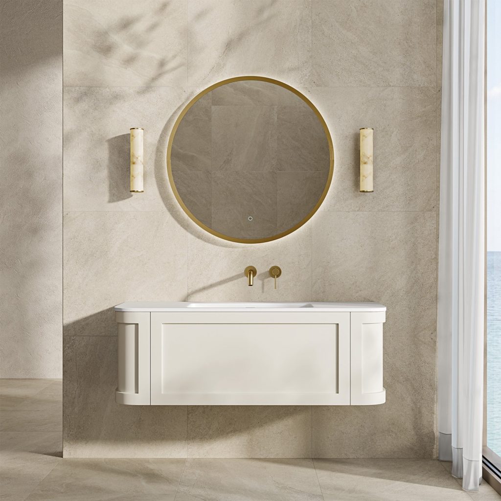 Lanesborough Vanity Unit in a contemporary beige bathroom