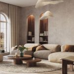 Luxury living room with a beige theme