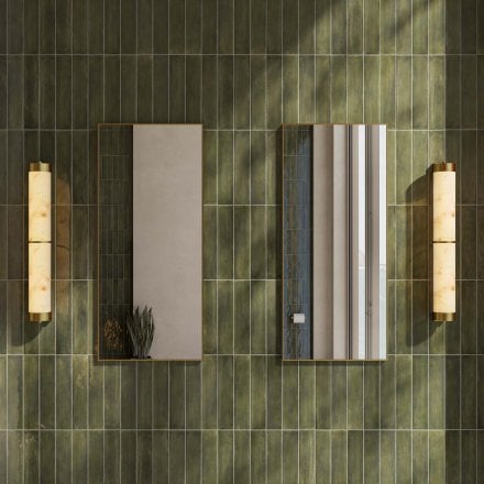 Albora Alabaster Mounted Brushed Gold Wall Sconce 600mm