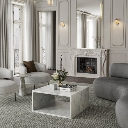 Allegro Carrara Marble Coffee Table 800mm