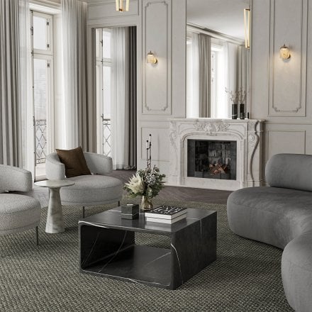 Allegro Pietra Grey Marble Coffee Table 800mm