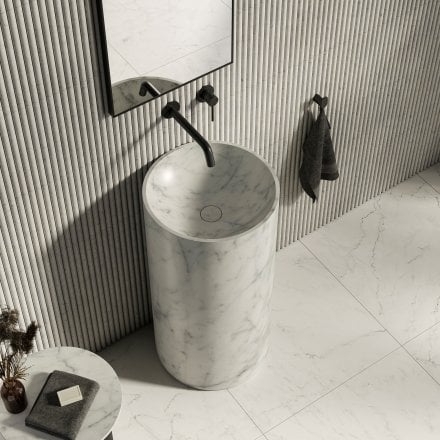 Alta Carrara Marble Freestanding Basin 400mm