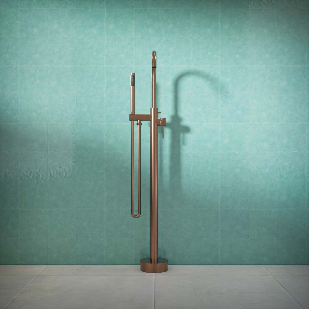 Alta Fluted Freestanding Bath Shower Mixer Tap