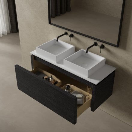 Aman Bathroom Vanity Unit (Black Oak 1200mm)
