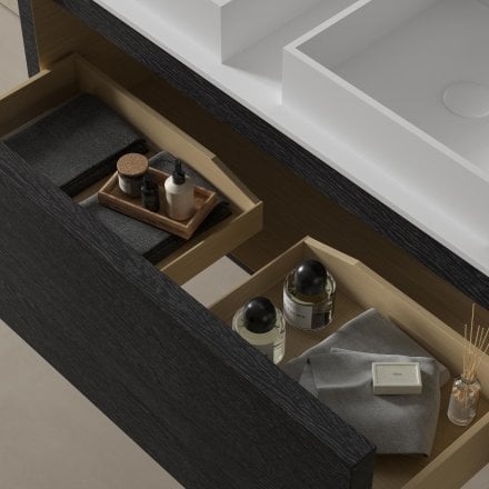 Aman Bathroom Vanity Unit (Black Oak 1200mm)