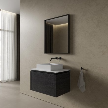 Aman Bathroom Vanity Unit (Black Oak 750mm)
