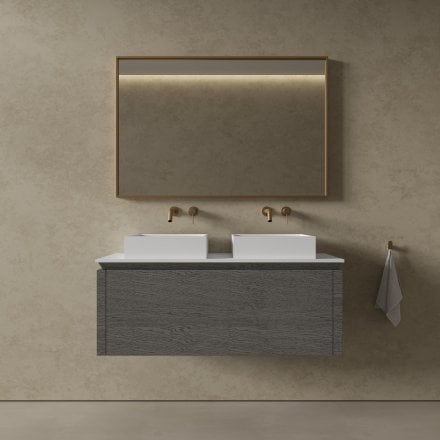 Aman Bathroom Vanity Unit (Grey Oak 1200mm)