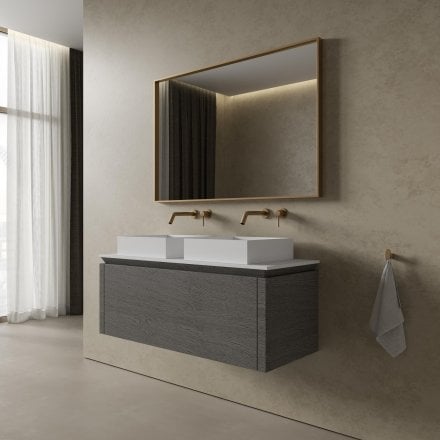 Aman Bathroom Vanity Unit (Grey Oak 1200mm)