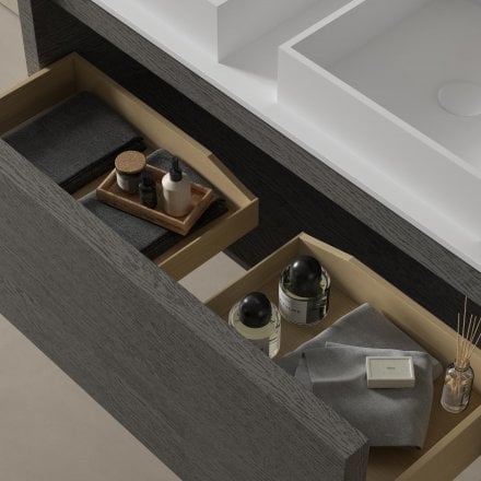 Aman Bathroom Vanity Unit (Grey Oak 1200mm)