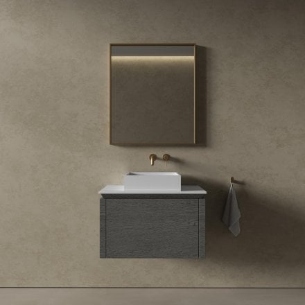Aman Bathroom Vanity Unit (Grey Oak 750mm)