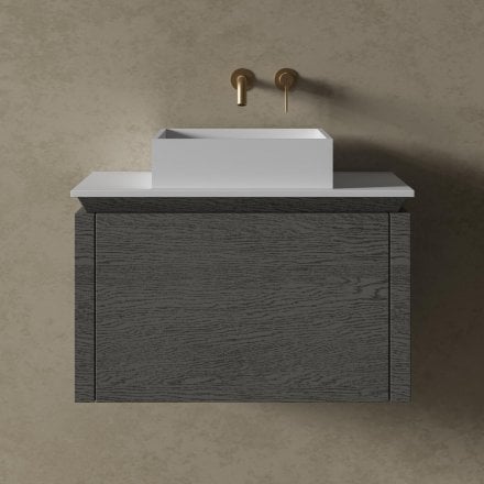 Aman Bathroom Vanity Unit (Grey Oak 750mm)