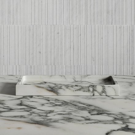 Amore Arabescato Marble Rectangular Tray