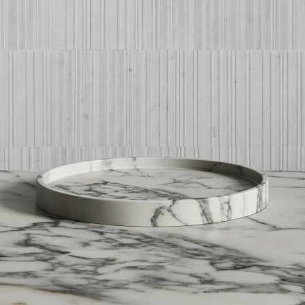 Amore Arabescato Marble Round Tray