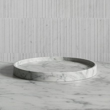 Amore Carrara Marble Round Tray