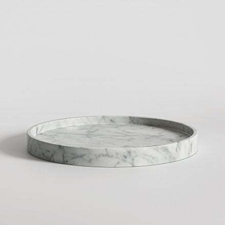 Amore Carrara Marble Round Tray