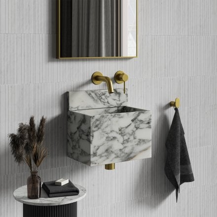 Aria Arabescato Marble Wall Hung Basin 300mm