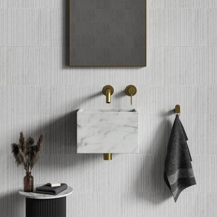 Aria Carrara Marble Wall Hung Basin 300mm