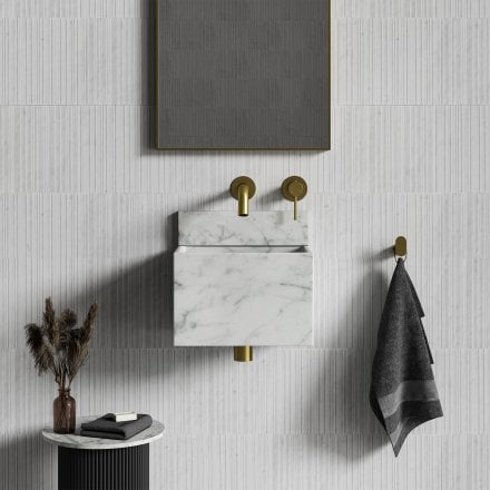 Aria Carrara Marble Wall Hung Basin 300mm