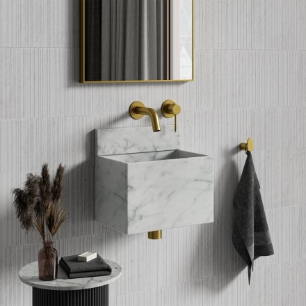 Aria Carrara Marble Wall Hung Basin 300mm