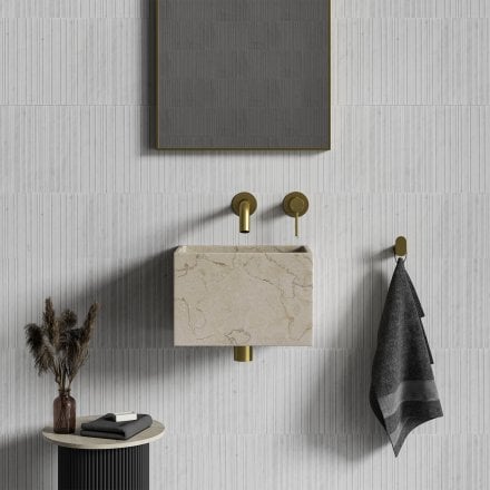 Aria Crema Marfil Marble Wall Hung Basin 300mm