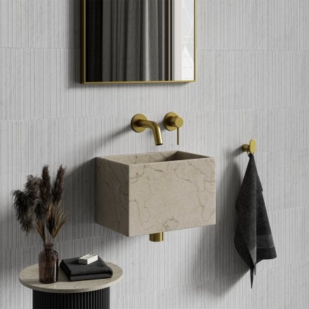 Aria Crema Marfil Marble Wall Hung Basin 300mm