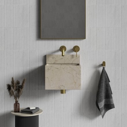Aria Crema Marfil Marble Wall Hung Basin 300mm