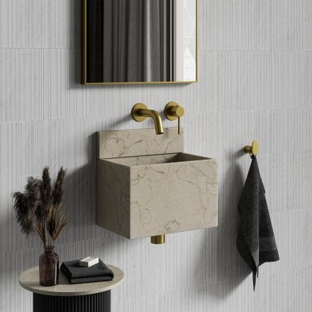 Aria Crema Marfil Marble Wall Hung Basin 300mm