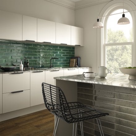 Ash Gloss - Aura Smooth Ceramic Wall Tile 75 x 300mm