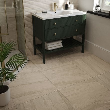 Beige Matt - Arden Smooth Porcelain Wall & Floor Tile 600 x 600mm