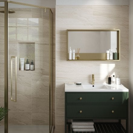 Beige Matt - Arden Textured Ceramic Wall Tile 300 x 600mm