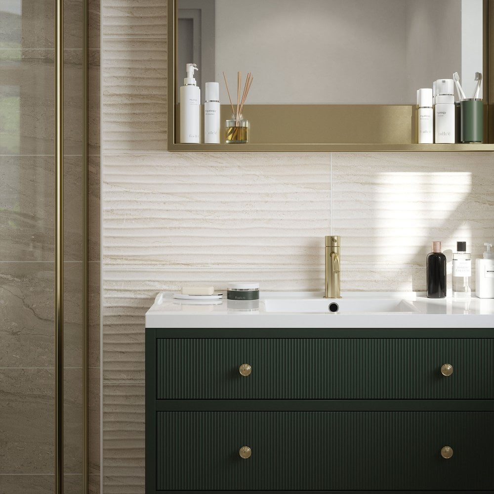 Beige Matt - Arden Textured Ceramic Wall Tile 300 x 600mm