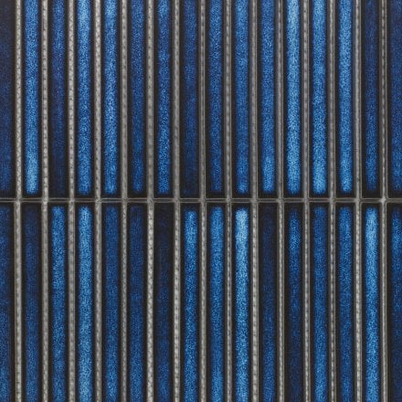 Blue Gloss - Linear Smooth Mosaic Porcelain Wall Tile 315 x 296mm