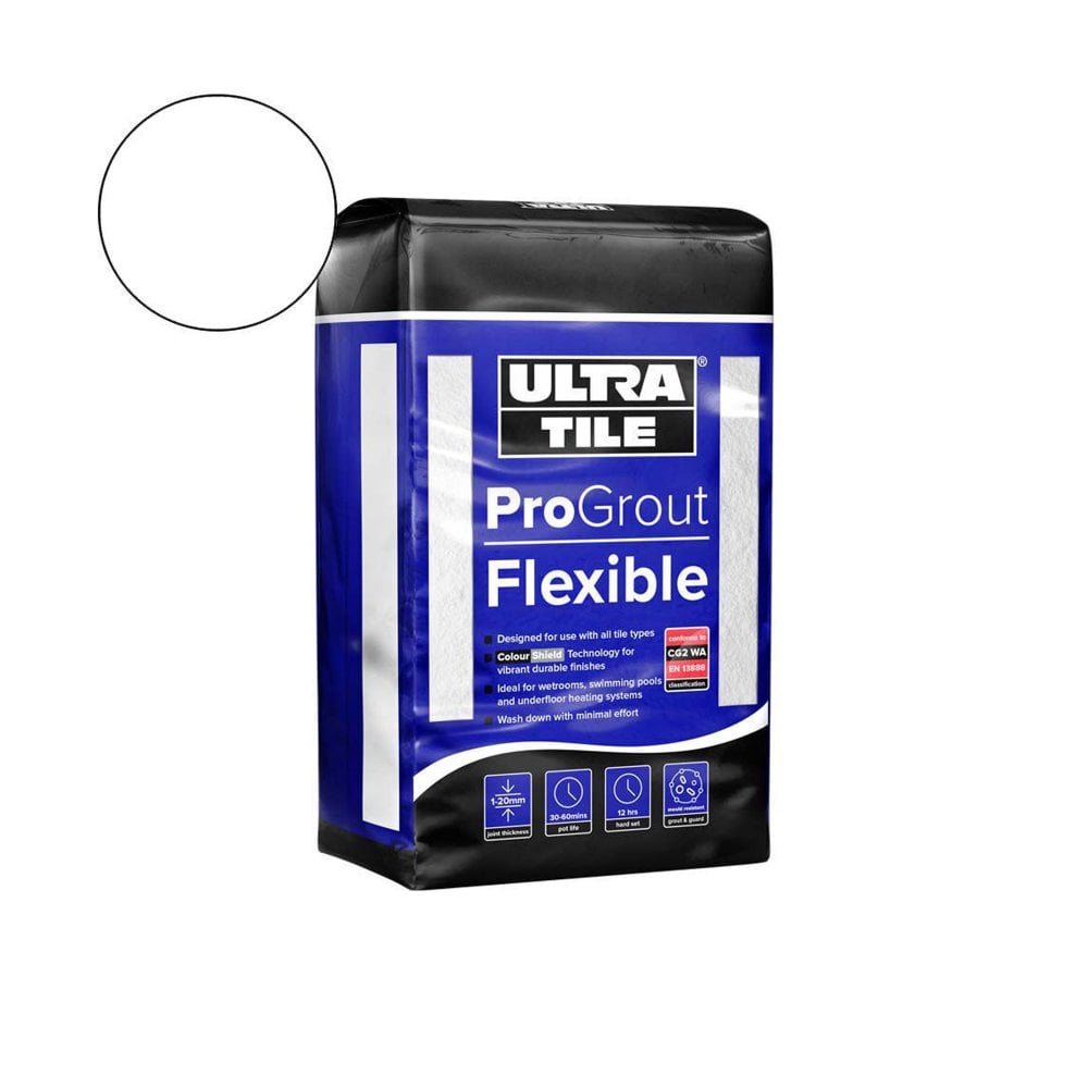 Brilliant White Ultra ProGrout - 3kg Flexible Wall & Flooring Grout