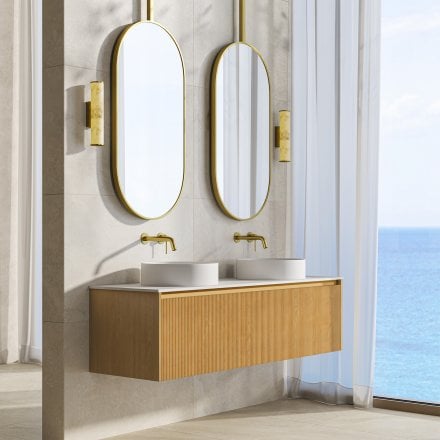 Capri 1500mm Oak Vanity Unit With Stone Countertop