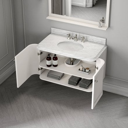Cavendish Matt Cream Carrara Marble Vanity Unit 1000mm