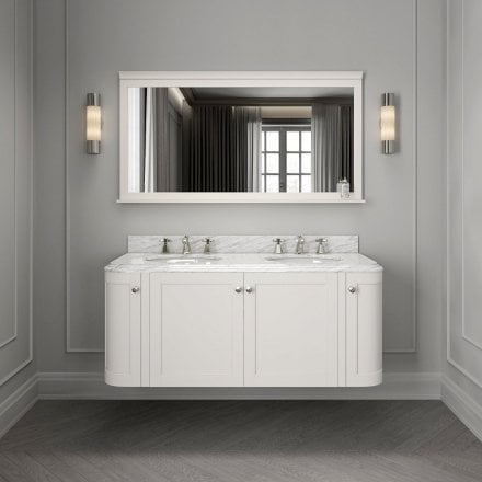 Cavendish Matt Cream Carrara Marble Vanity Unit 1400mm