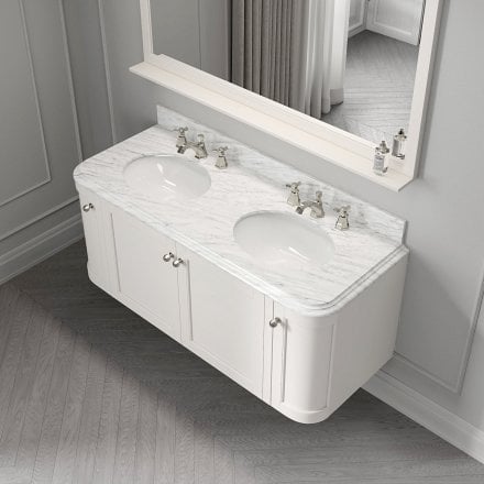 Cavendish Matt Cream Carrara Marble Vanity Unit 1400mm