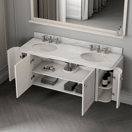 Cavendish Matt Cream Carrara Marble Vanity Unit 1600mm