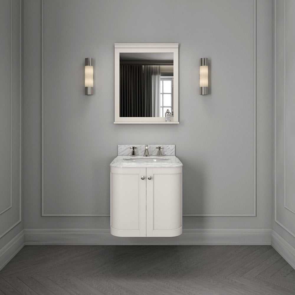 Cavendish Matt Cream Carrara Marble Vanity Unit 600mm