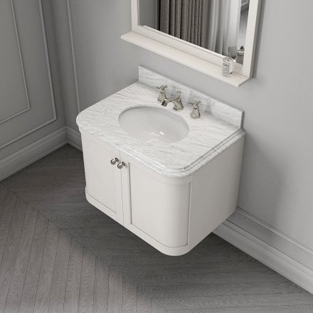 Cavendish Matt Cream Carrara Marble Vanity Unit 800mm