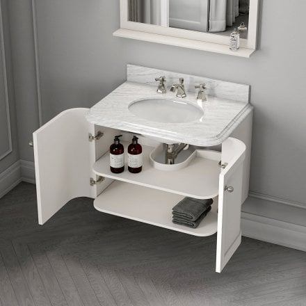 Cavendish Matt Cream Carrara Marble Vanity Unit 800mm