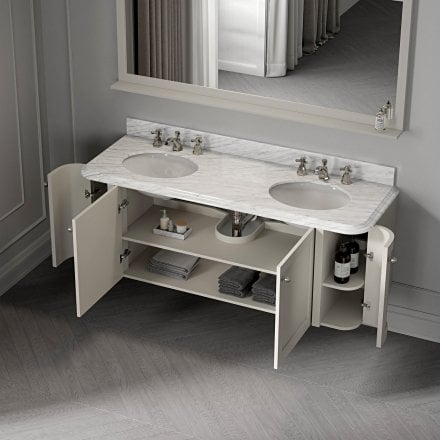 Cavendish Matt Stone Carrara Marble Vanity Unit 1600mm