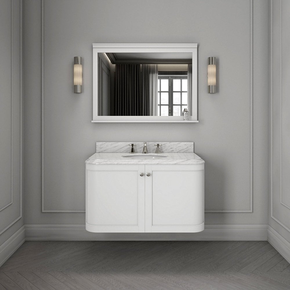 Cavendish Matt White Carrara Marble Vanity Unit 1000mm