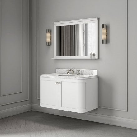 Cavendish Matt White Carrara Marble Vanity Unit 1000mm