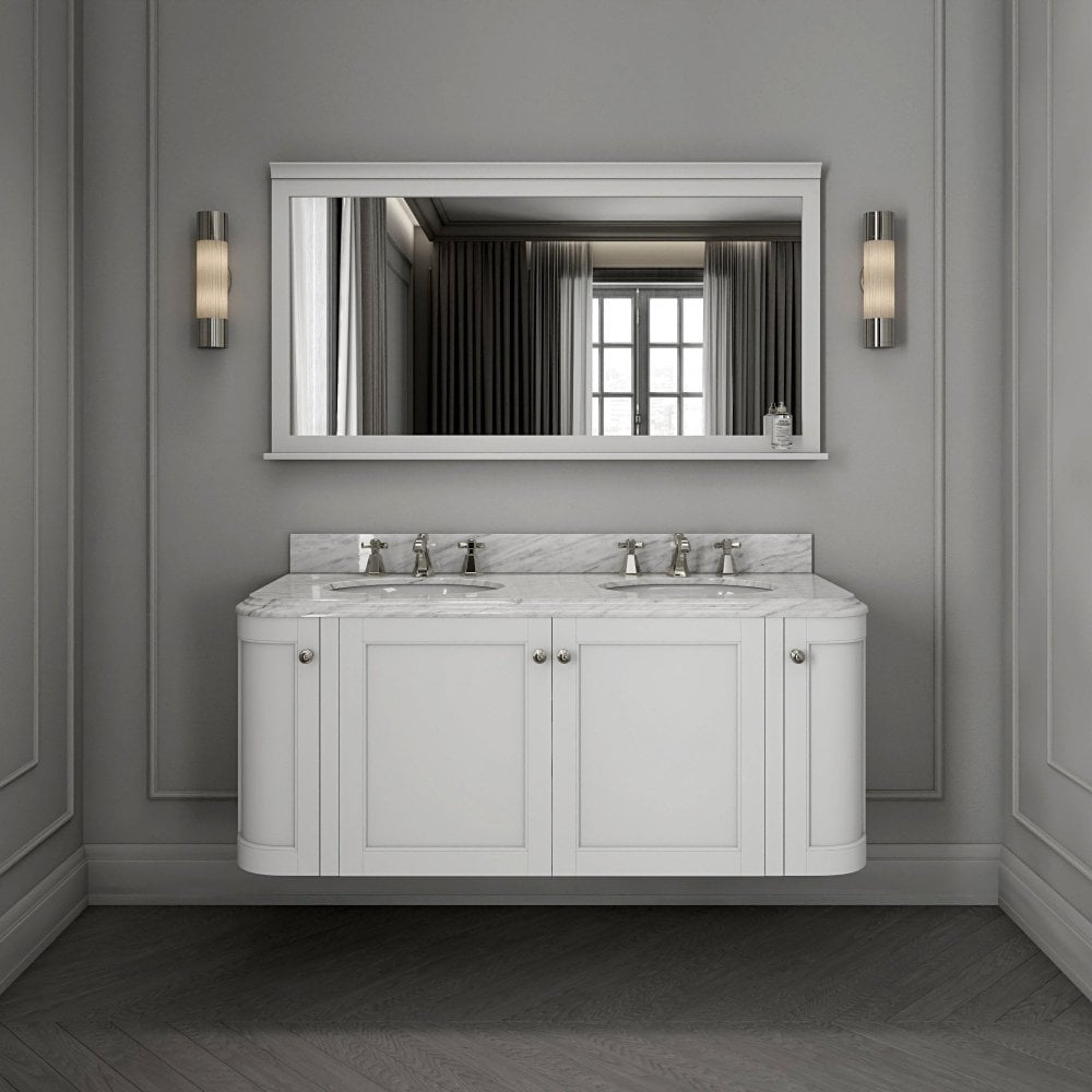 Cavendish Matt White Carrara Marble Vanity Unit 1400mm